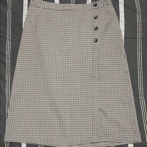 Banana Republic Plaid Pencil Skirt with Button Detail